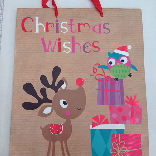Christmas paper bags used, pack of 4