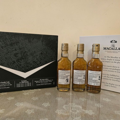 Macallan triple set new, 12, 15 and 18 years old single malt whisky