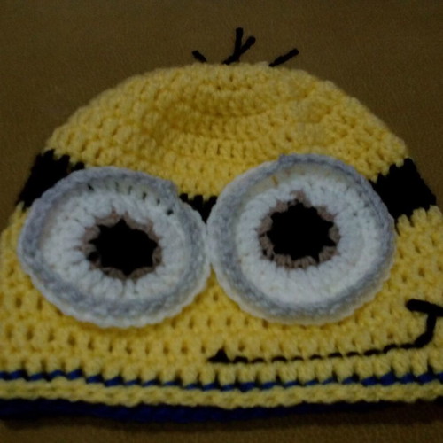 Handmade children's hats new, size S, yellow and purple
