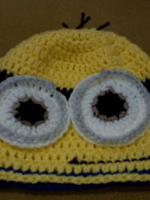 Handmade children's hats new, size S, yellow and purple