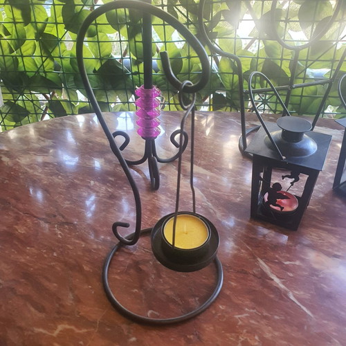 Metal candle holders collection of 6