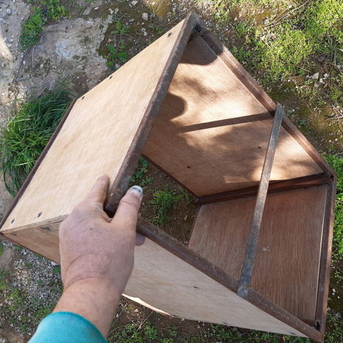 Box for moped used, handmade, heavy-duty iron construction