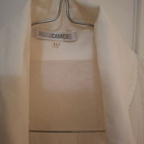 Naracamicie cropped shirt small, new, white, cotton with lace