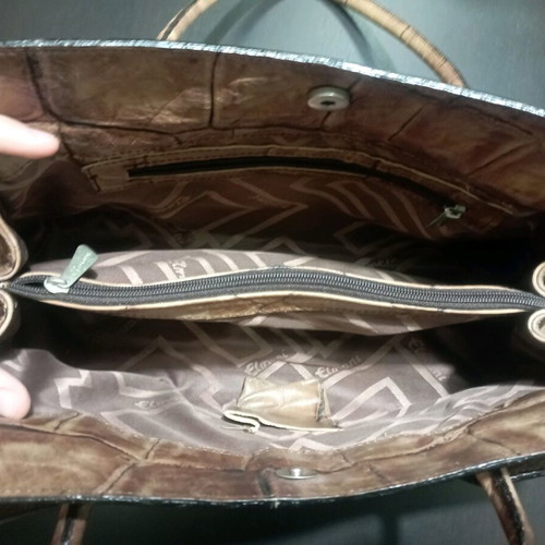 Elmani leather women's bag used, brown handbag