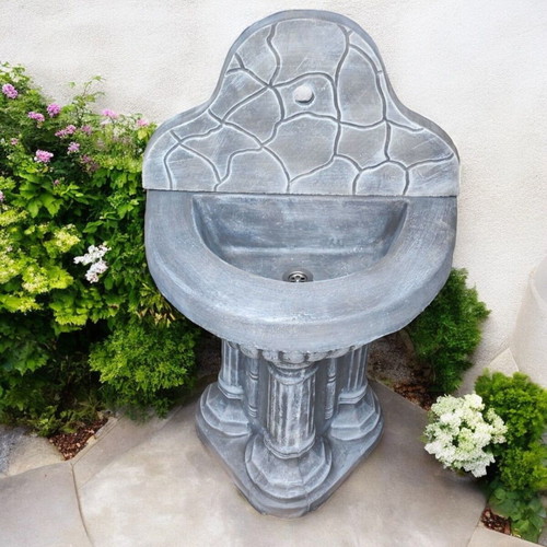 Aphrodite Concrete Garden Fountain for Wall in Gray and White