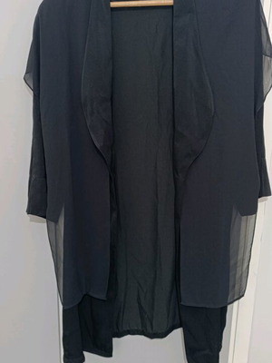Black chiffon jacket like new with shoulder pads