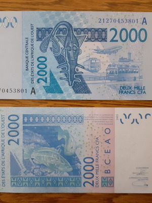 Χαρτονόμισμα 2.000 Francs Ακτή Ελεφαντοστού καινούργιο