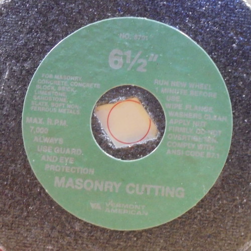Vermont American old 6.5-inch stone cutting disc new