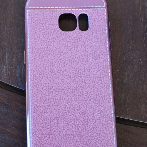 Samsung Galaxy S6 Edge Plus phone case like new, pink violet leather texture