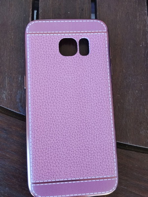 Samsung Galaxy S6 Edge Plus phone case like new, pink violet leather texture