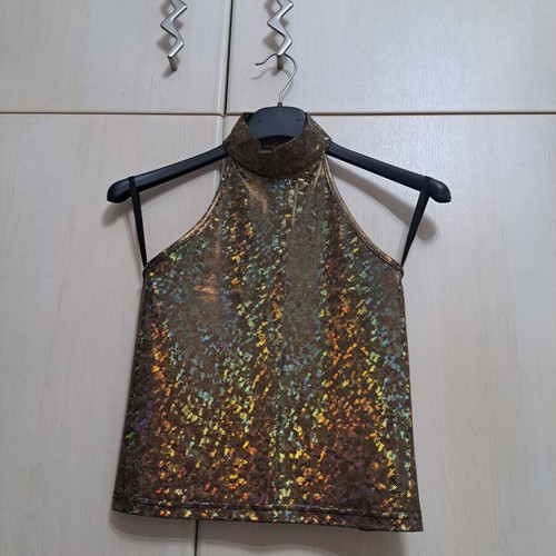 Sleeveless gold top new, size S