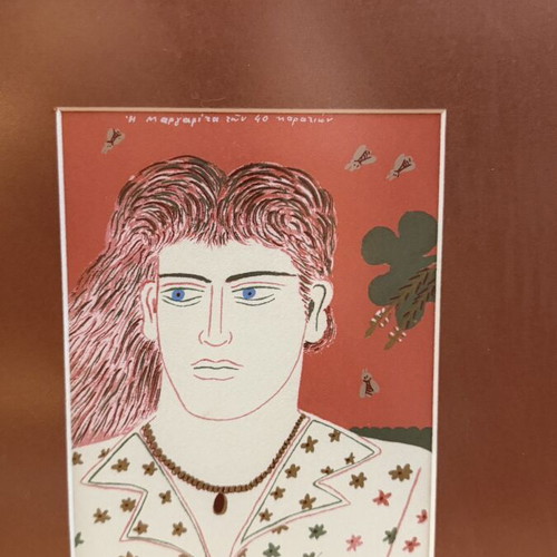 Alekos Fasianos Silk Screen Print like new, framed 42x52 cm