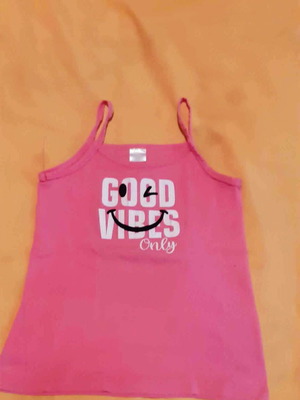 Minerva tank top like new, pink, 100% cotton with print