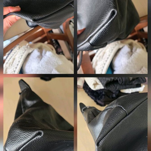 Leather bag new large capacity, black