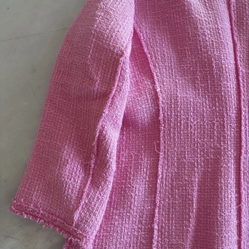 Zara tweed jacket manteau with 3/4 sleeves like new, pink, size M