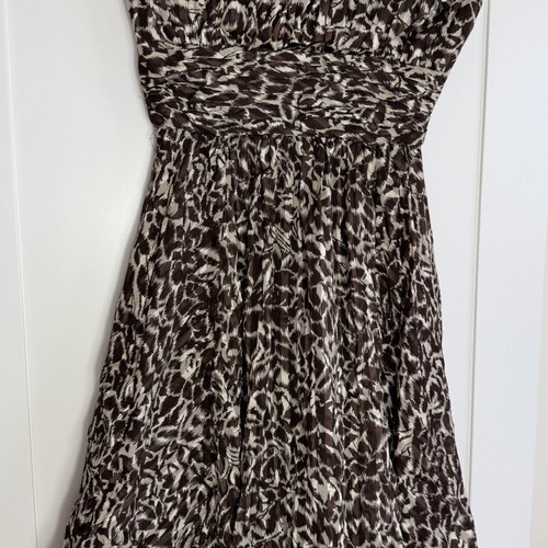Animal Print Strapless Woman Dress Used Size 40 Leopard