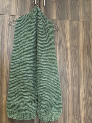 Knitted scarf handmade olive color new