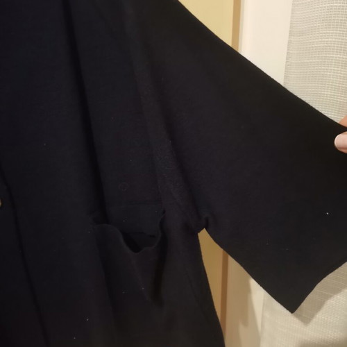 Parfois dark blue cape-jacket with gold buttons