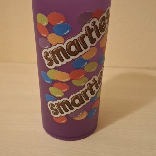 Smarties plastic cup used, collectible 90s