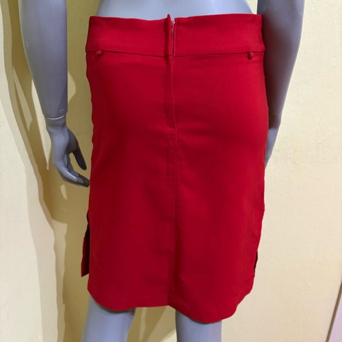Midi skirt red with side slits like new, size S/M