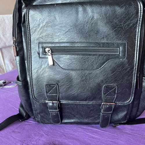 Backpack made of faux leather like new, black