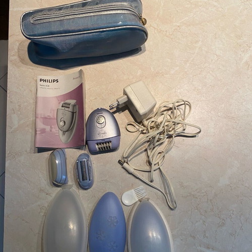 Philips HP6473 Satin Ice epilator used with 3 heads and ice packs