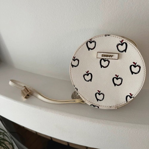 DKNY wristlet bag like new, beige with double zipper