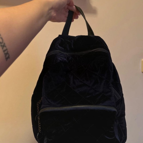Bagpack velvet dark blue, like new