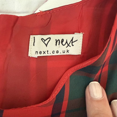 Next dress 4-5 years like new, red and green, 110 cm