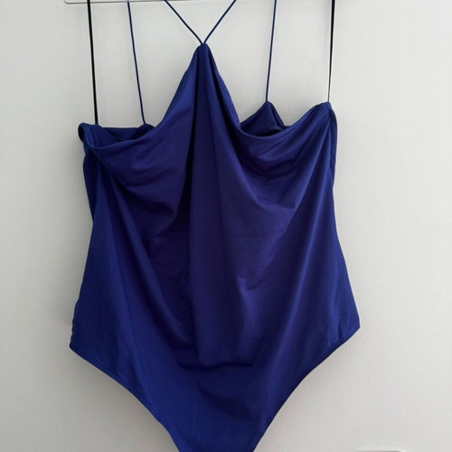 H&M elastic bodysuit, blue, XXL