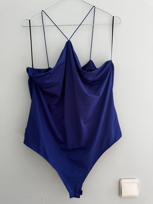 H&M elastic bodysuit, blue, XXL