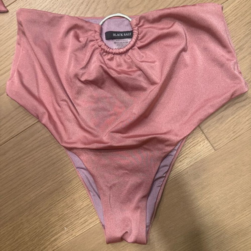 Black Salt strapless bikini like new, dusty pink, high waisted, size S