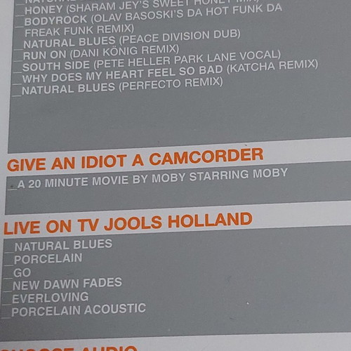 Moby Play DVD used with Megamix CD