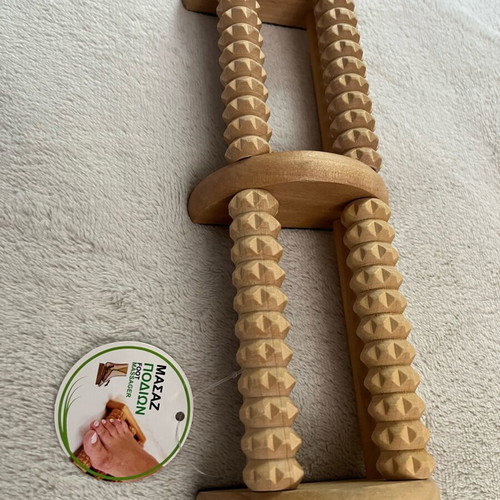 Wooden foot massager with double rollers Jumbo new