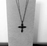 Cross with crystals new, black