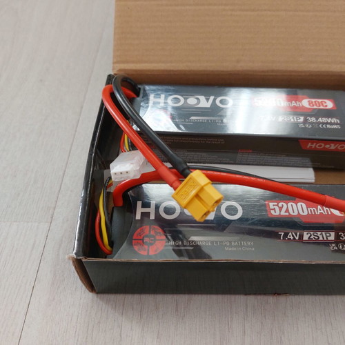 Hoovo LiPo Battery 2S 7.4V 5200mAh 80C Hardcase New Set of 2