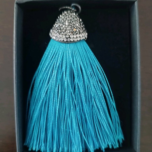 Long necklace with petrol tassel new