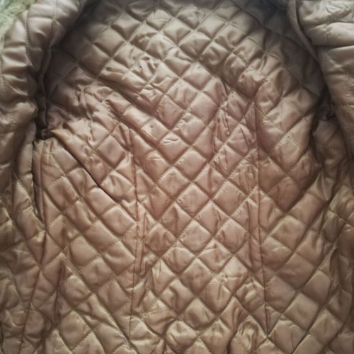 Handmade synthetic fur jacket, beige and brown, size S
