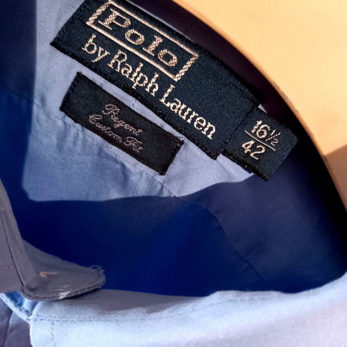 Polo Ralph Lauren men's shirt size L like new, blue cotton poplin