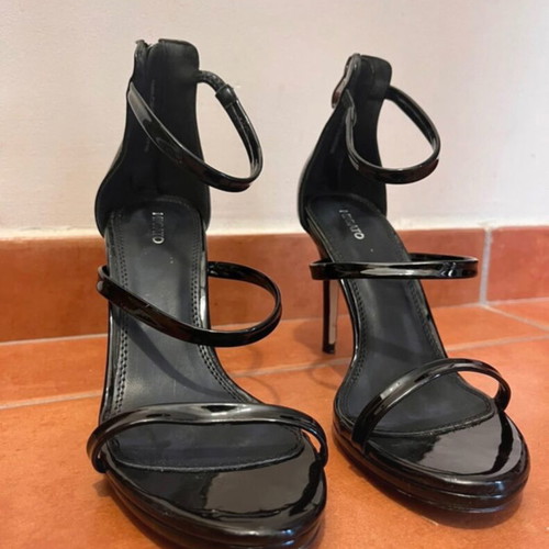 Migato black high-heeled sandals like new, size 37.5, 10cm heel
