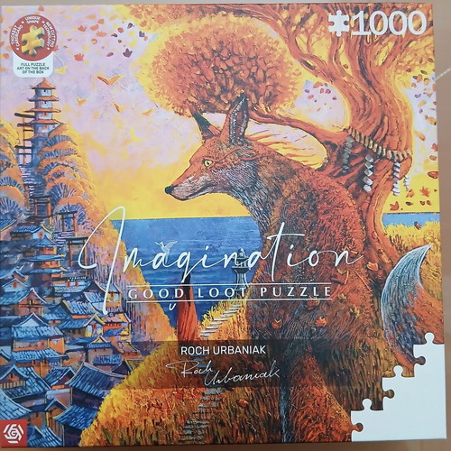 Good Loot Puzzle 1000 pieces used, fox Japan theme