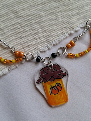 Autumn handmade necklace made to order, multicolored