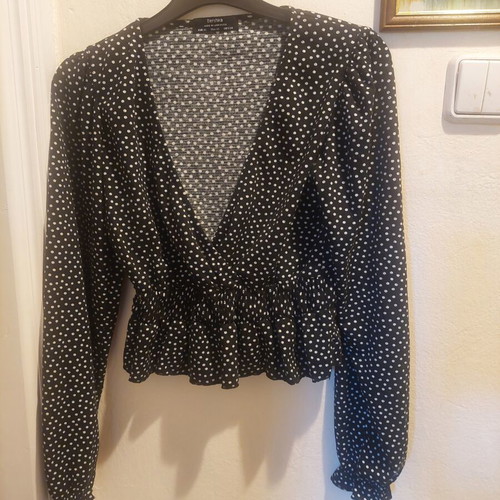 Bershka Draped Polka Dot Women's Blouse refurbished, XS