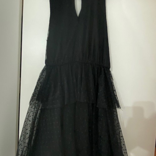 Black dress with polka dot tulle Anel like new, size S