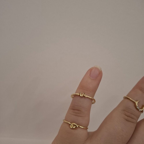 Minimal gold rings set of 6 used with designs