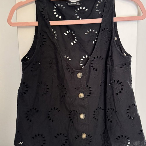Stradivarius sleeveless vest black, like new, size S