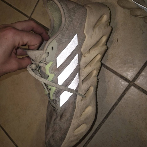 Adidas Switch athletic shoes used, grey-green with reflective details, size 41