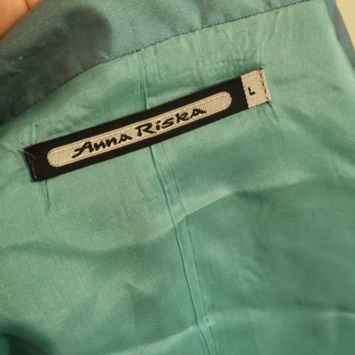Anna Riska silk dress and jacket like new, turquoise and gold