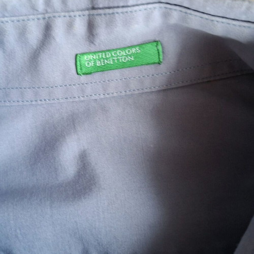 Benetton shirt used, cotton, blue, size XL