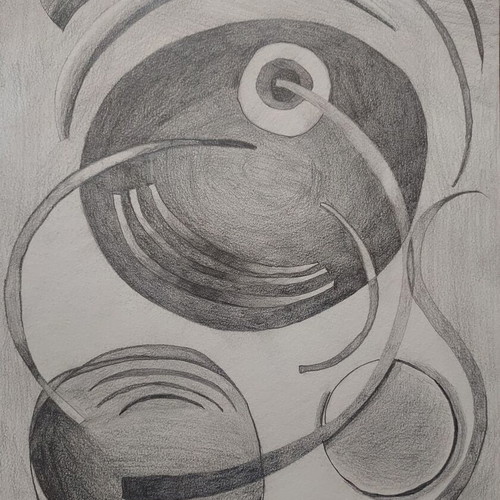 Modern handmade pencil drawing A3 size new